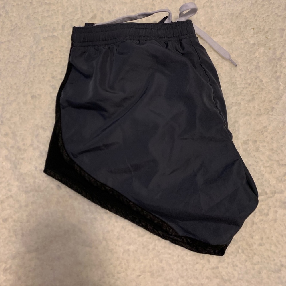 Grey and black running shorts